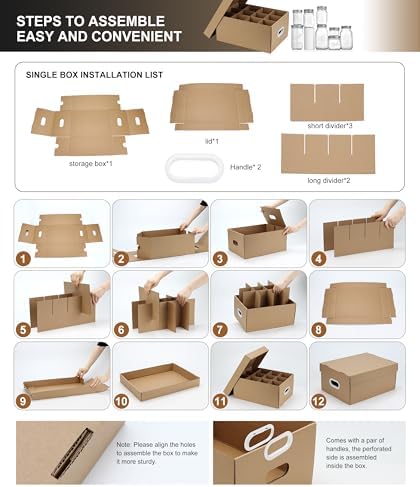 6 Pcs Mason Jar Storage Box