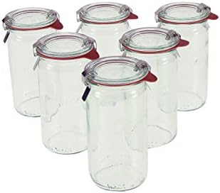 Set of Six 115oz Rounded Cylindrical Jars for Canning