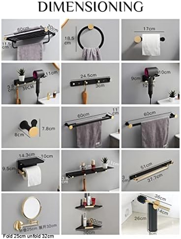 Stylish Copper Towel Bar Holder Black Gold Bathroom Space Saver
