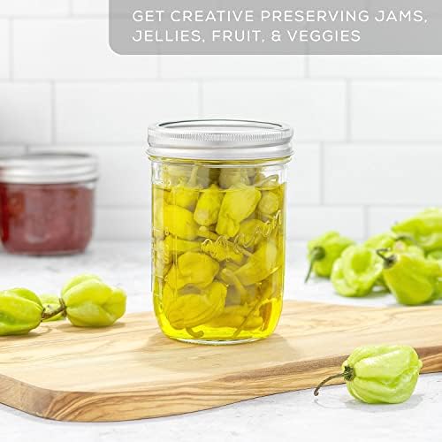 Stylish 6-Pack Canning Jars with Labels lids and Bands