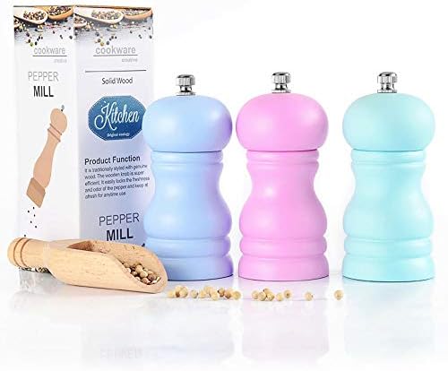 Premium Oak Wood Salt Pepper Grinder with Ceramic Mill Set
