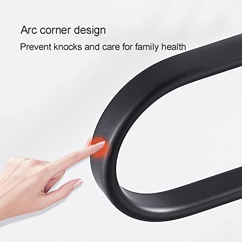 Premium Aluminum Alloy Bathroom Towel Holder Black Durable and Easy to Clean