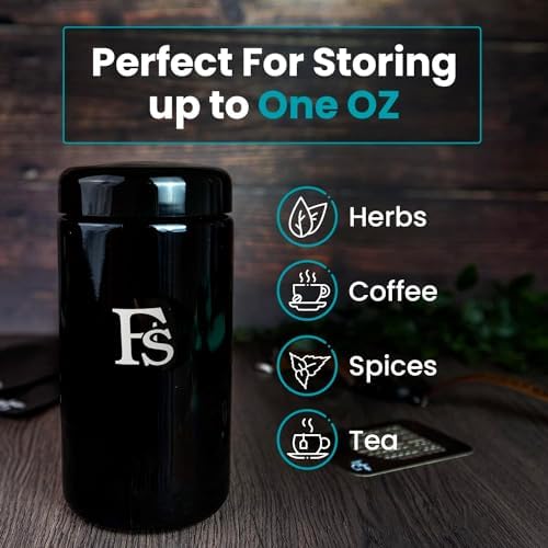 Smell-Proof Black Glass Jar 500ml