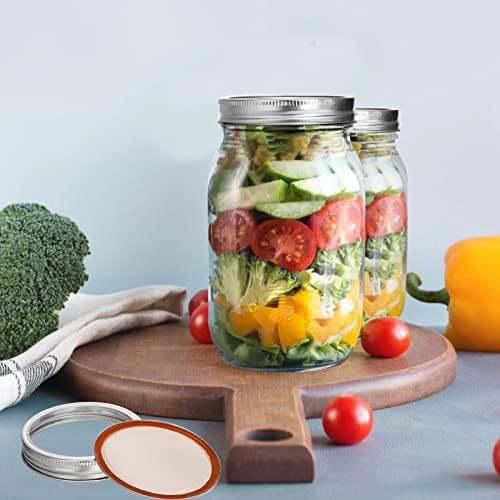 Cedilis 12 Pack Clear Quart Glass Jars with Lids and Bands