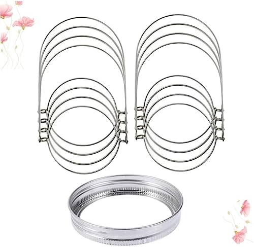 24 Pack Mason Jar Hanging Rack with Tinplate Wire Handles and Lid Rings