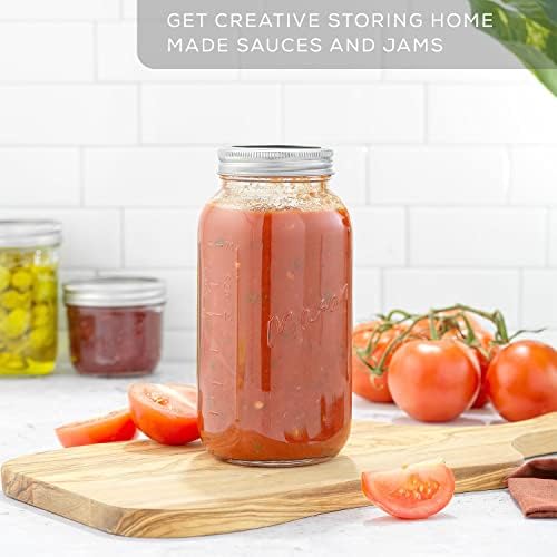JoyJolt Mason Jars 32 Oz 6-Pack