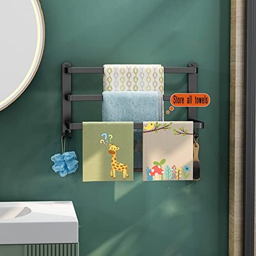 3-Tier Towel Rail Aluminum Matte Black