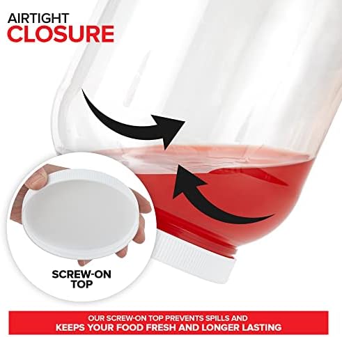 Stock Your Home Half Gallon Clear Plastic Jars with Lids 1 Pack