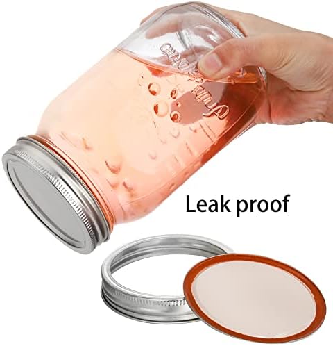 Cedilis 12 Pack Clear Quart Glass Jars with Lids and Bands