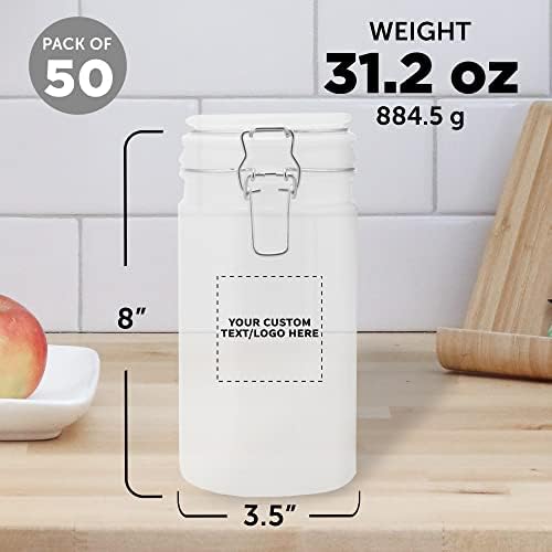 Custom Frosted Glass Storage Jars 34oz Set