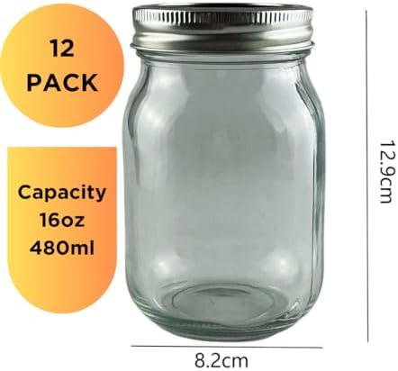 Pure Ease Mason Jars 16oz Set