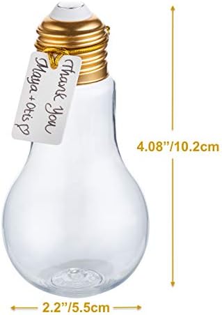 Plastic Light Bulb Jars Gold - 24pc Case