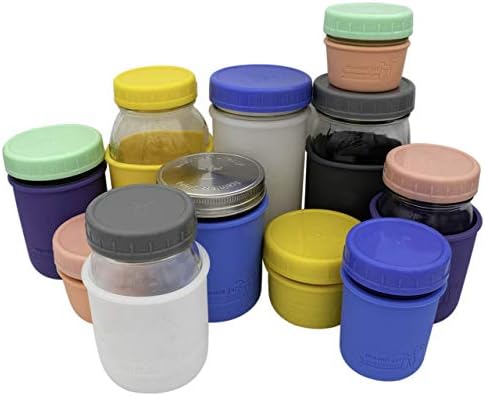 Mason Jar Pint Half 24oz Silicone Sleeves for Pint Jars