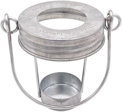 Tea Light Candle Holder with Handles Galvanized Finish 3 Pack