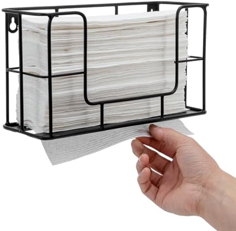 MyGift Wall-Mounted Black Metal Commercial Paper Towel Dispenser