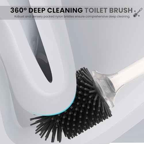Top Choice Toilet Brush Plunger Set Easy to Refill Durable Silicone