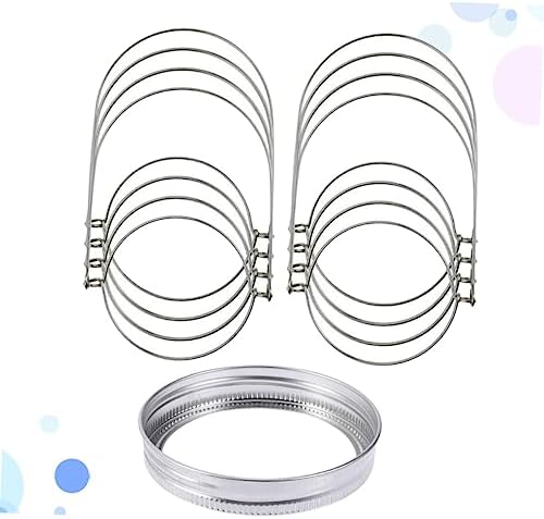 24 Pack Mason Jar Hanging Rack with Tinplate Wire Handles and Lid Rings