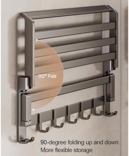 Towel Shelf Rack Wall Mounted Black 60cm