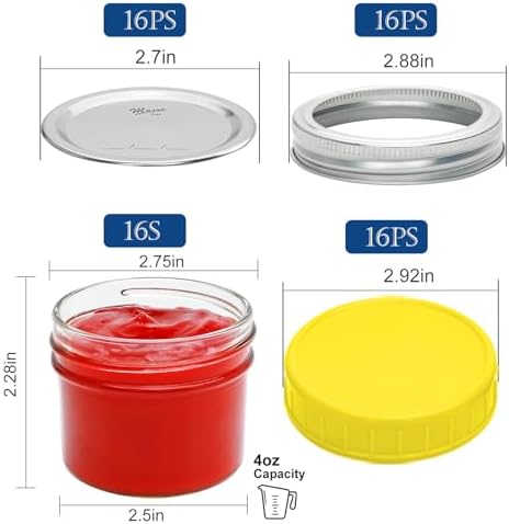 Adjustable 4 Oz Mason Jars