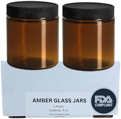 4oz Amber Glass Travel Jars