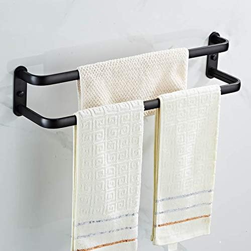 LUCEAE Double Towel Bar Matte Black 50cm Durable Stylish