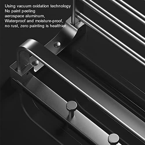 Gray Towel Rack Space Aluminum Wall-Mounted Bathroom Organizer