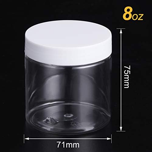 12-Pack Durable 8oz Clear Plastic Jars with Lids