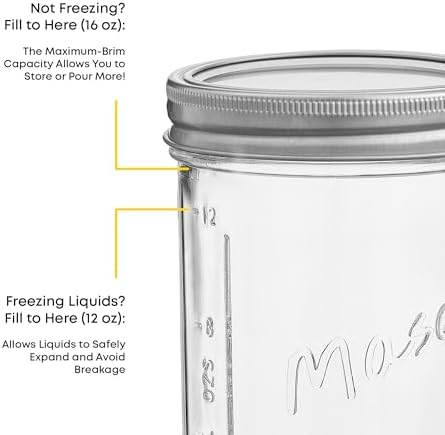 Stylish 6-Pack Canning Jars with Labels lids and Bands