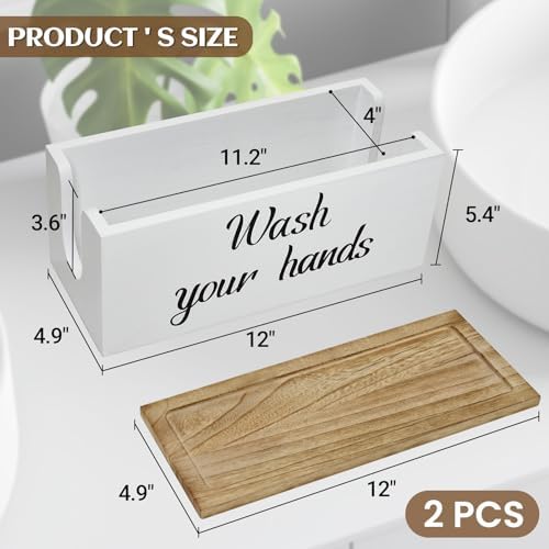 2 Pack Solid Wood Paper Towel Dispenser with Lid