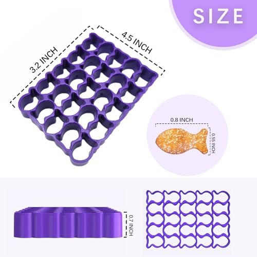 Mini Fish Cracker Cookie Cutter 25 cavities Gold for Baking Cooking