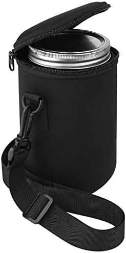 Cosmos Insulated Mason Jar Holder Sleeve with Adjustable Strap and Zipper