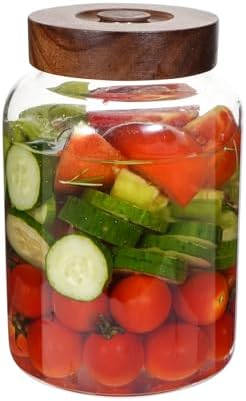 Wide Mouth Glass Jars for Fermenting Preserving 60oz Capacity