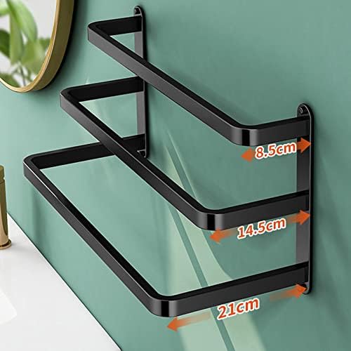 3-Tier Towel Rail Aluminum Matte Black
