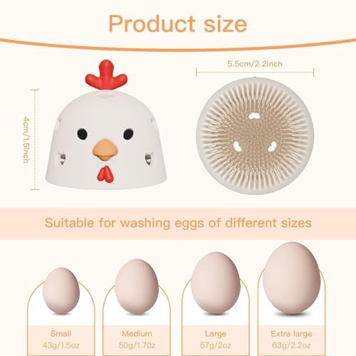 2 Pcs Silicone Egg Cleaner Brush for Fresh Eggs
