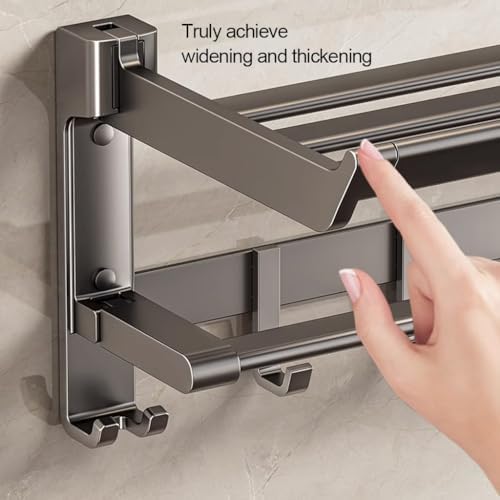 Towel Shelf Rack Wall Mounted Black 60cm