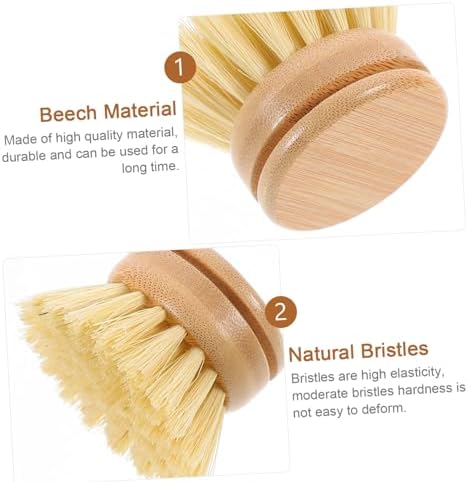 KOMBIUDA Sisal Dish Brush for Kitchen and Wok Cleaning
