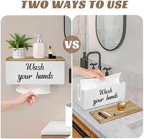 2 Pack Solid Wood Paper Towel Dispenser with Lid