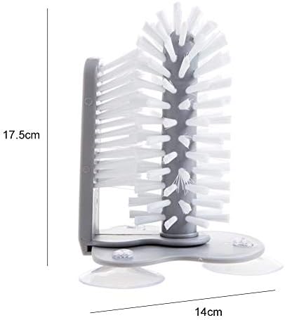 Portable Rotating Wall Suction Glass Cup Cleaning Brush