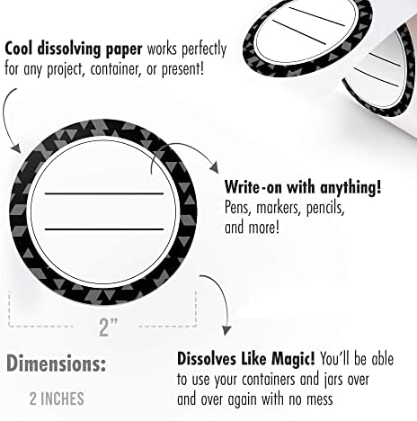 Mess Dissolvable Labels for Mason Jars 2 Black