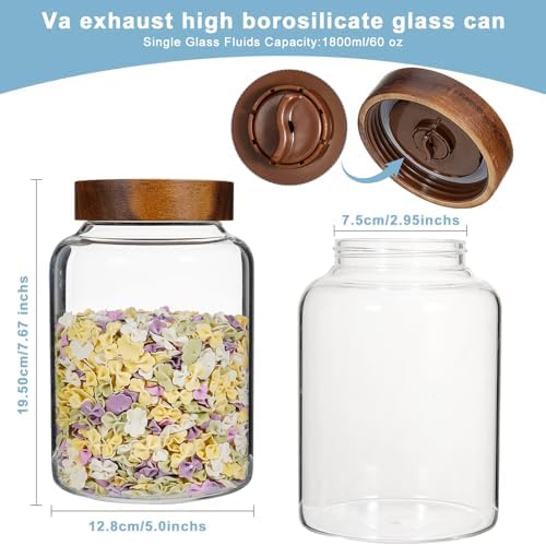 Wide Mouth Glass Jars for Fermenting Preserving 60oz Capacity