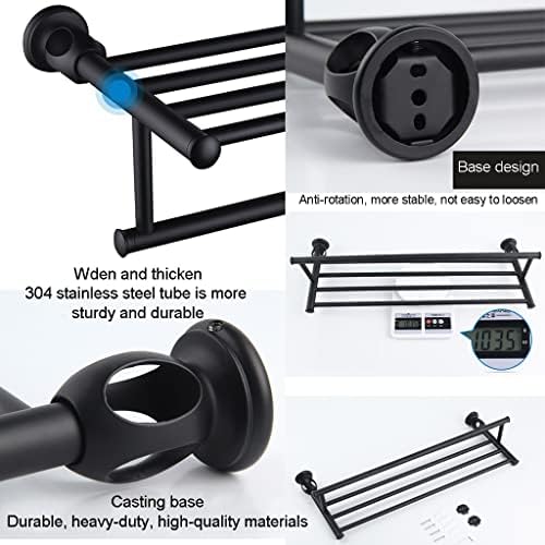 Sturdy Matte Black Bathroom Towel Holder