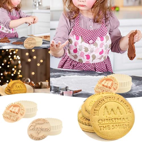 Personalized Christmas Cookie Stamp Set 2PACK Unique Functional for Baking