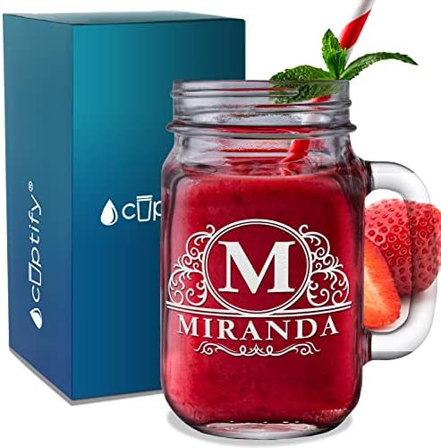 Elegant Mason Set - Personalized 16 oz Custom Glass - Perfect for Gifting