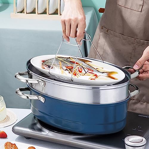 Oval Stainless Steel Steamer Pot Set