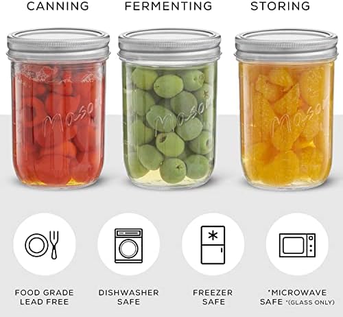 Stylish 6-Pack Canning Jars with Labels lids and Bands