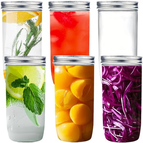 Bluwtpoclan 24oz Mason Jars 6 Pack