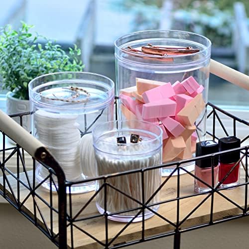 Youngever Clear Plastic Apothecary Jars 60oz 30oz 15oz