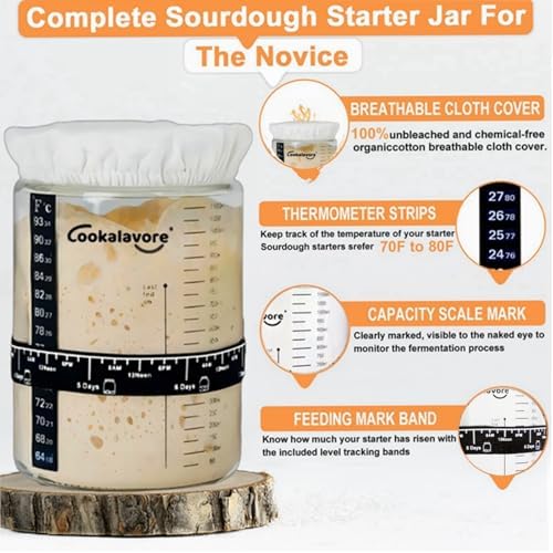 42Oz Sourdough Starter Jar with Accessories