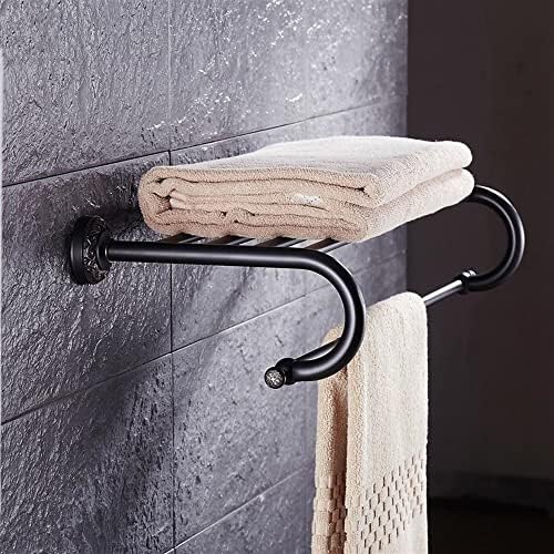 ANNBKA European-Style Black Bronze Bath Towel Shelf