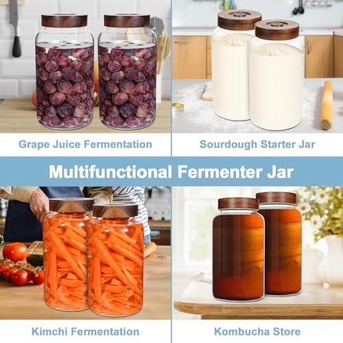 Airtight Glass Jars for Fermenting Preserving 6 Pack 2300ml Capacity
